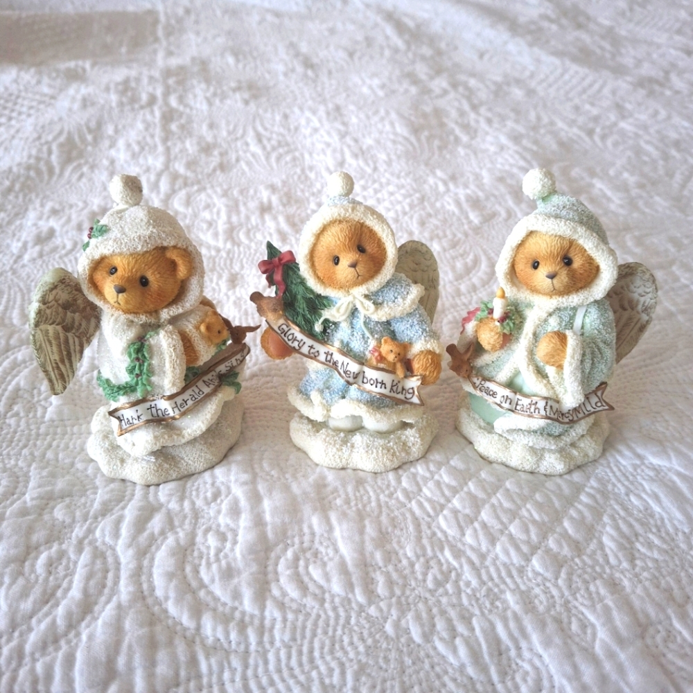 Cherished Teddies 3 Christmas Angels Set